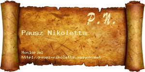 Pausz Nikoletta névjegykártya